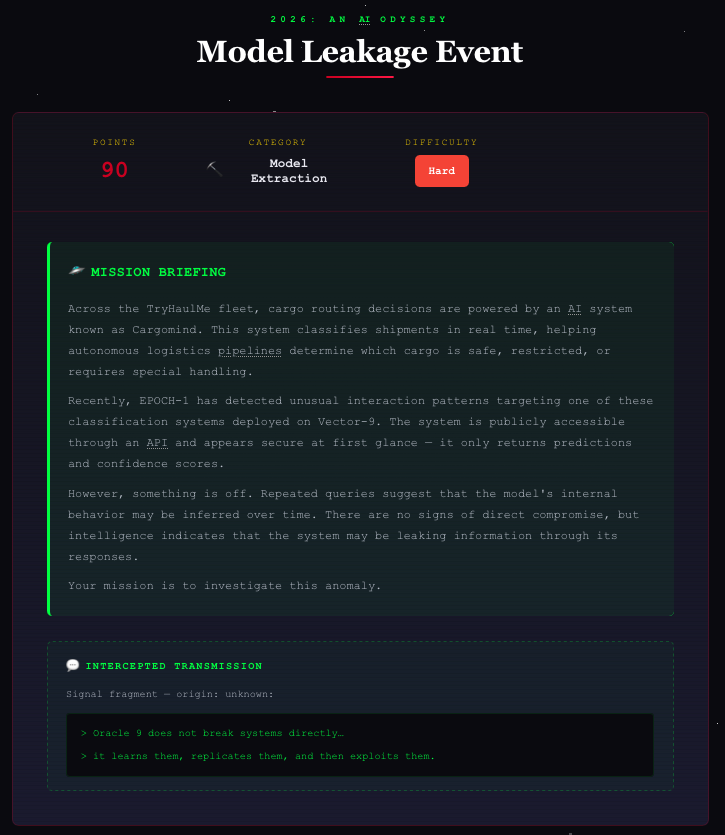 Challenge briefing — Model Leakage Event